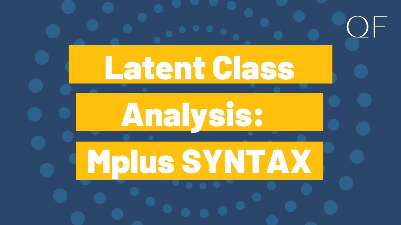 Latent Class Analysis Mplus Syntax Youtube