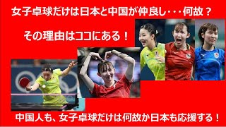 【卓球】日本女子代表を中国人が応援！？　何故？？