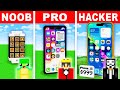 NOOB vs PRO: WORKING IPHONE House Build Challenge in Minecraft