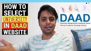 DAAD Website | How to select Universities in DAAD website | All4Food