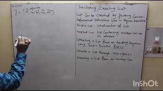 Python | Declaring/creating List | class 11 IP