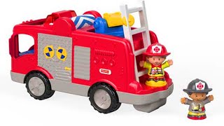 Fire Trucks for Children: Fisher-Price Little People Helping Others Fire Truck - Toy UNBOXING