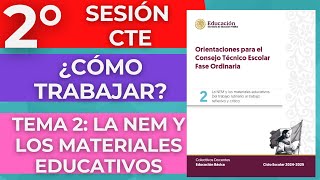 CÓMO TRABAJAR TEMA 2 La NEM y los Materiales Educativos CTE Segunda Sesión Octubre