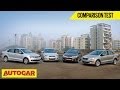 New Honda City Vs Hyundai Verna Vs Skoda Rapid Vs VW Vento | Comparison Test | Autocar India