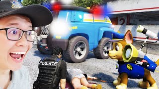 GTA5 洛圣都来了一只超级警犬（汪汪隊立大功）PAW PATROL ! 结果搞到我都没警察做了！!😡😡😡 (GTA5mods)