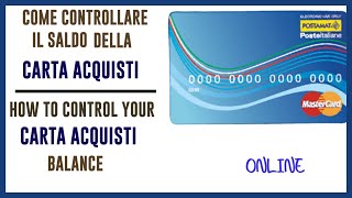 COME CONTROLLARE IL SALDO DELLA CARTA ACQUISTI | Control Your Carta Acquisti Balance Online