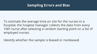 Sampling Errors and Bias - 5