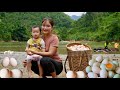 Harvesting stream duck eggs to sell - Gardening - Cooking with children | Single Mom Life