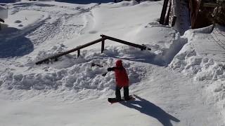 Snowboarding down Chalet Hill at Holden Village