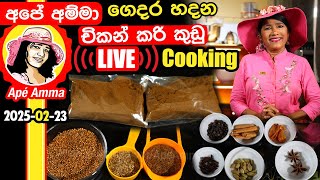 🔴 Apé Amma LIVE cooking 2025-02-23 Roasted curry powder අපේ අම්මා ලයිව් ගෙදර හදපු බැදපු තුනපහ කුඩු