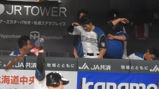 ＜2019.6.4ヤクルト戦4回裏＞渡邉諒・ヒット⇒清水優心・ヒット⇒中島卓也・サードゴロ\u0026盗塁成功⇒西川遥輝・ライトへ2点タイムリーツーベース！⇒大田泰示・ライトへタイムリーヒット ！