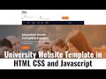 How to make a University Website in HTML CSS and Javascript | Source code