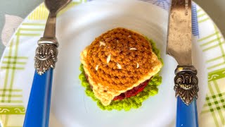 How to crochet Burger 🍔 क्रोशे चा बर्गर बनवा झटपट #amigurumi #crochet #diy #handmade #craft