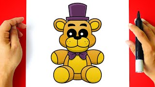 How to DRAW FREDBEAR Plush - Five Nights at Freddy's - [ How to DRAW FNAF Characters ]