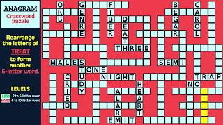 Solve 50 Anagram Words to Complete the Crossword Puzzle