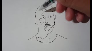 HOW TO DRAW LIONEL MESSI | FACE SILHOUETTE
