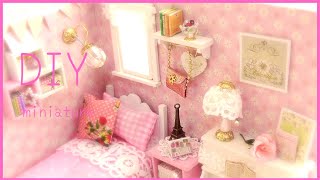 DIY Miniature Dollhouse Kit Fresh Sunshine Pink Room Relaxing videoミニチュアハウス