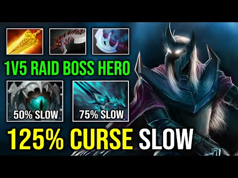 WTF 125% CANCER SLOW Curse of Avernus + Skadi 1v5 Universal Max Slotted Hard Carry Abaddon Dota 2