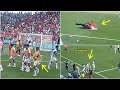 🤯Angry Moroccan Fans stormed into the pitch and threw bottles & flares at Argentina Players