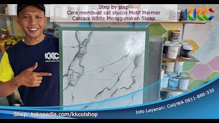 Cara membuat Cat Stucco Motif Marmer Carrara White dengan skrap