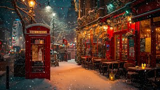 London Winter Coffee Shop Ambience ☕ Soft Jazz Piano Music for studying, working, and focusing ❄️