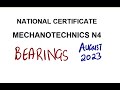 Mechanotechnics N4 BEARINGS AUGUST 2023 @mathszoneafricanmotives