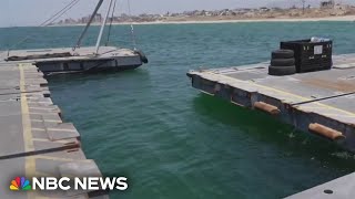 Closeup look at American pier off Gaza that has struggled to deliver aid