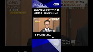 【ニュース】年収の壁…与党の123万円案に国民民主「話にならない」　財源議論で総理「逃げない」#shorts