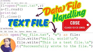 File Handling in Python Tamil | Text Files One Shot | Class 12 Computer Science