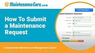 Maintenance Care CMMS | Work Orders and Asset Tracking | How To Submit a Maintenance Request