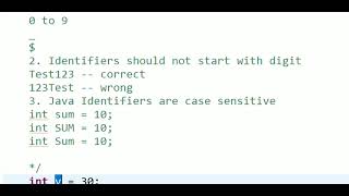 Java Identifiers -1 | Java Basics 30 | Java in Telugu