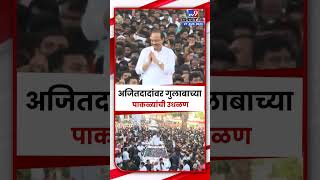 Ajit Pawar यांची बीडमध्ये रॅली, गुलाबाच्या पाकळ्या अन् कार्यकर्त्यांचा नुसता राडा