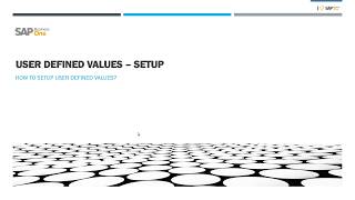 How to Setup User Defined Values in SAP B1? (SAP Business One)