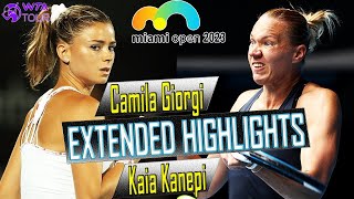 Camila Giorgi vs Kaia Kanepi Full Tie-Break 3 SET Highlights | Miami Open 2023