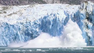 Shocking huge glacier wall collapse big wave alaska 2k17 | shockwave