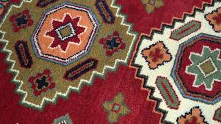 6x6 Hand Knotted traditional Kazak Rust and Ivory Traditional Armenian Rug | KZA15