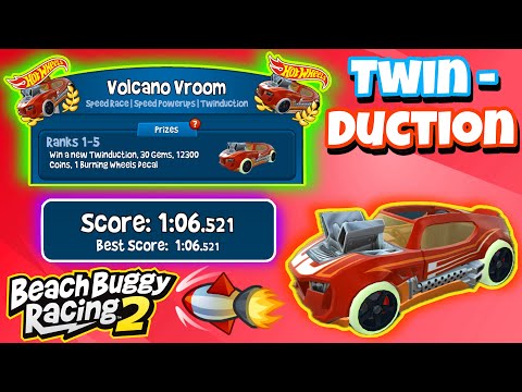 Volcano Vroom Twinduction ‍️Premio Disco Jimmy Beach Buggy Racing 2 BB Racing 2