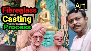 Fiberglass casting process//with Detail sculpture tutorial//step by step statue coloring process.