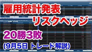 【2014/9/5解説】雇用統計発表時のリスクヘッジ　FXスキャルピングトレード動画