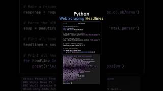 Web Scraping Headlines with Python🐍 #PythonPower #WebScraping #DataExtraction #code #coding #python