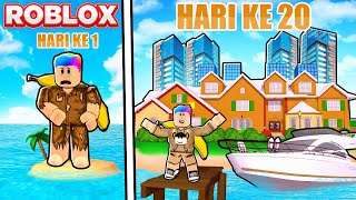 20 HARI AKU BUAT KOTA DI PULAU TAK PERPENGHUNI SAAT TERDAMPAR ROBLOX!!!