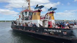 Shipspotting Kiel: MS FALCKENSTEIN cruise from the Bahnhofsbrücke pier to the Reventloubrücke o...