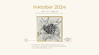 Inktober 2024 Zentangle Beginner Day 31 Squid | Step-by-Step Tutorial