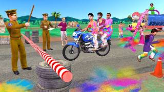 Holi Challan Triple Riding Traffic Police Challan Hindi Kahani Moral Stories