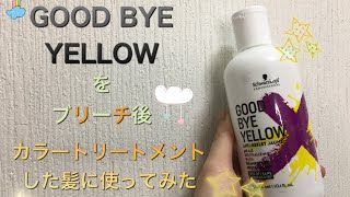 GOOD BYE YELLOWをブリーチ後カラートリートメントしたら髪に使ってみた