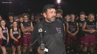 Desert Ridge's Coach Lopez talks after victory against Dobson