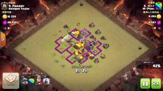 クラクラ TH7 ドララ 全壊リプレイ クラン対戦