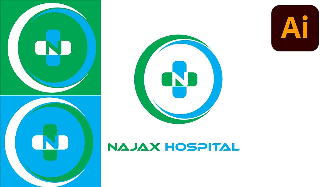 How To Design Hospital Logo In Adobe Illustrator Afsomali Youtube