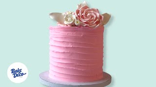 Easy Pink Textured Cake Design