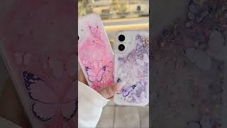 Glow in The Dark Glitter Butterfly Quicksand iPhone Case